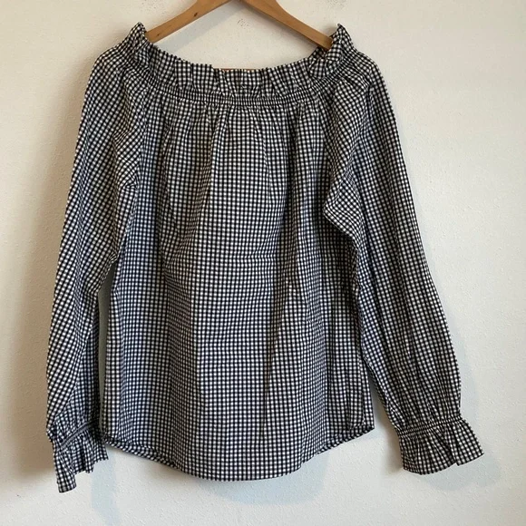 Au Printemps Paris Hardy Top Blouse Medium Black and White Medium - Picture 6 of 6